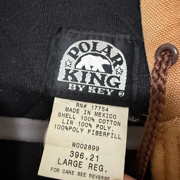 Polar King by Key Men's Tan Canvas Full Zip Hooded Lined Jacket Size Large - Picture 9 of 16